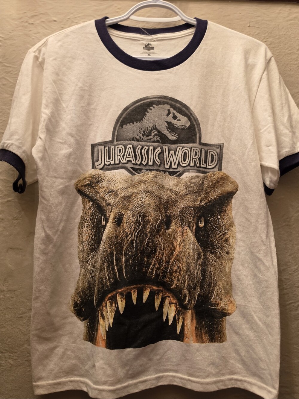 Jurassic World T Rex Dinosaur Ringer Tee Universal Studios